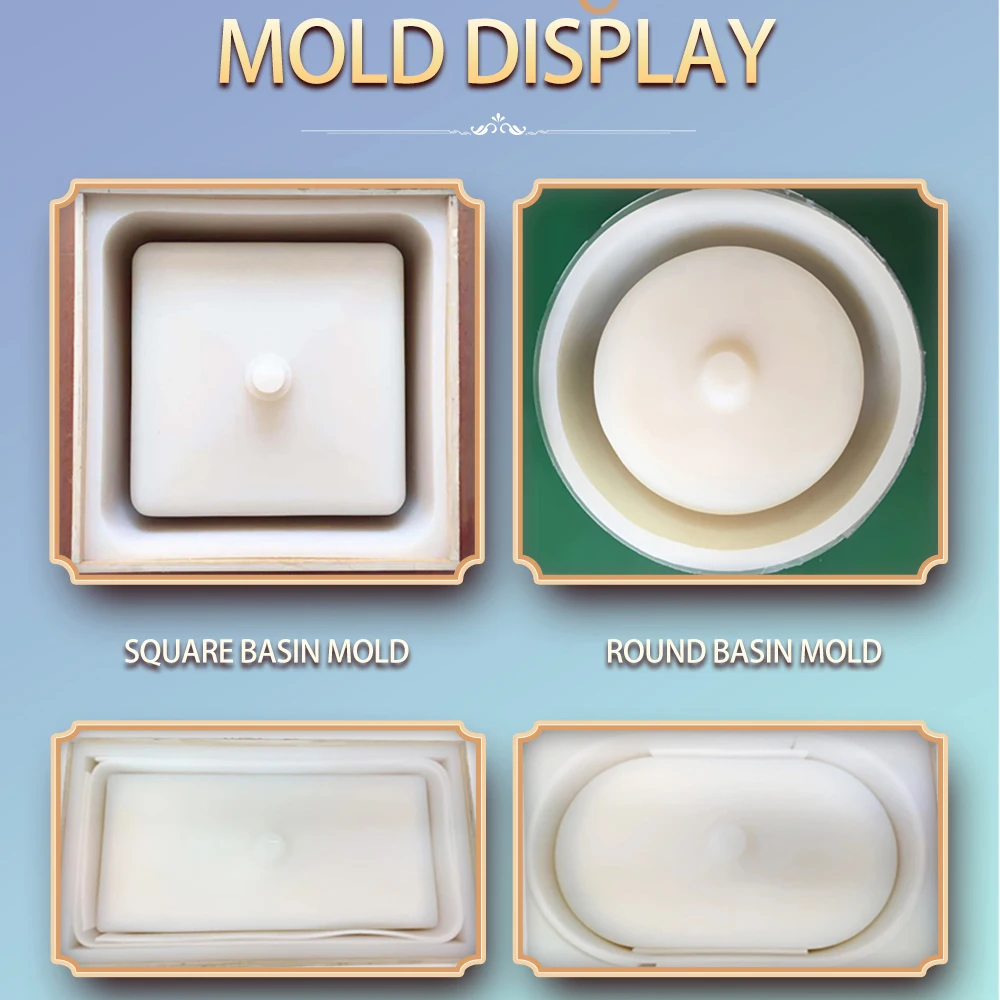 Concrete Sink basin Silicone Mold Sink Cement Bathroom and Household goods Molds Round Basin Mold Nordic simple design