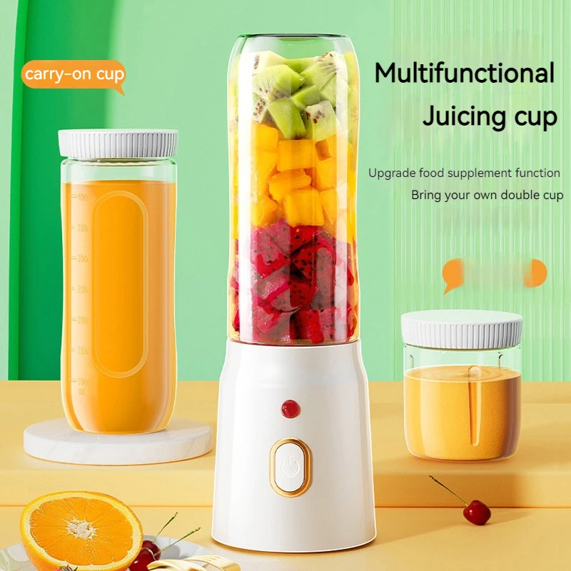 Licuadora inalámbrica portátil, exprimidor eléctrico de frutas para triturar hielo de naranja, máquina de alimentos auxiliar de 10 cuchillas, mezclador de 1500mA