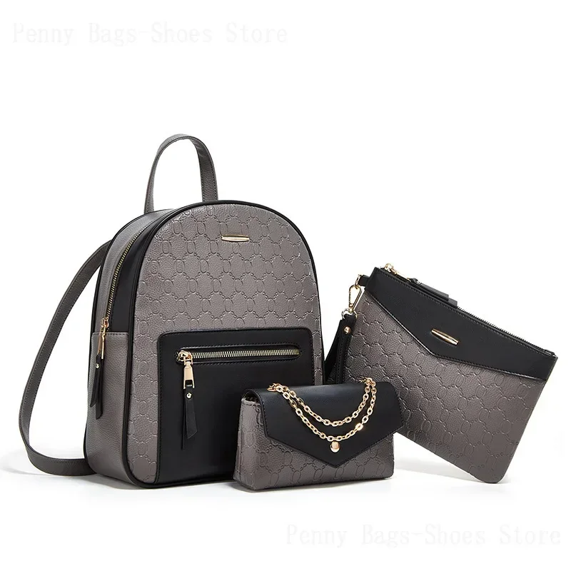 2024New Style Backpack Three-Piece Set, Mother-In-Law Bag, Fashionable Backpack, Crossbody Bag For Women