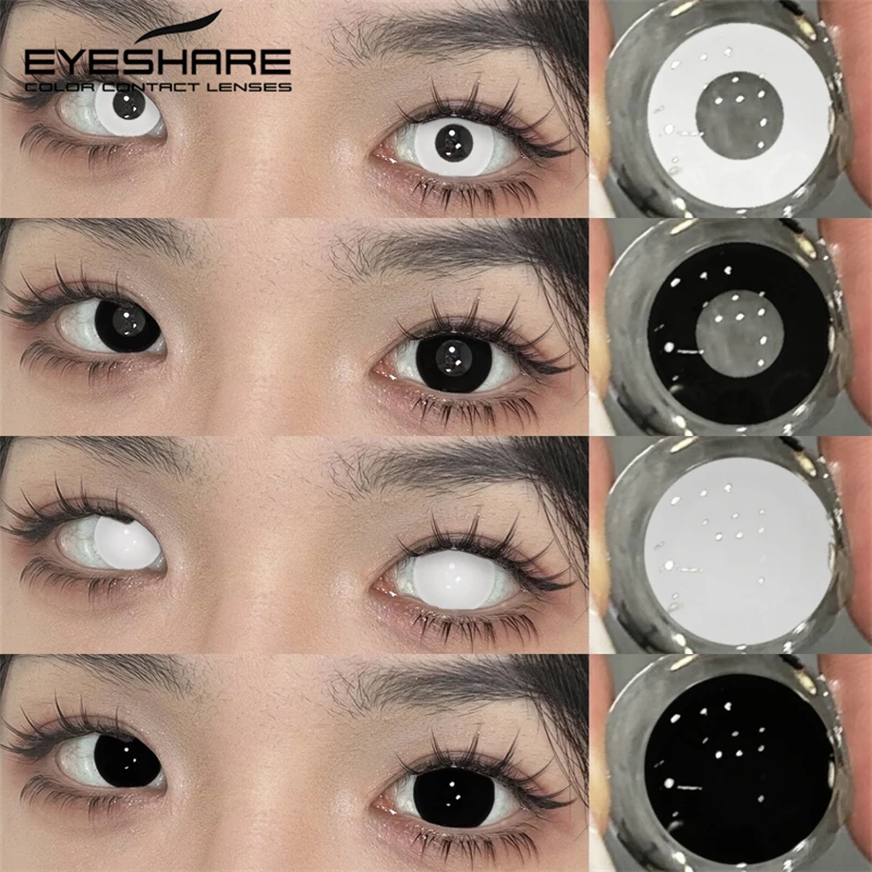 EYESHARE Halloween Weiß Farbige Kontaktlinsen Cosplay Verrückte Rote Kontaktlinsen Schwarz Anime Augenlinsen Weiße Schönheit Make-Up Linse