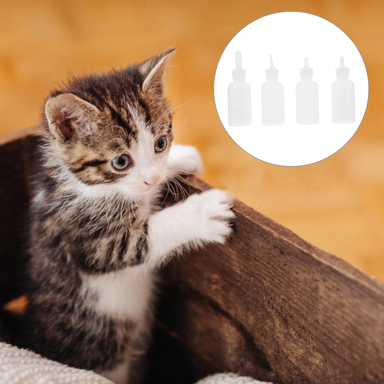 4Pcs Pet Feeding Bottles Nursing Tool Clear Scale for Controlling Food Intake Puppies Kittens Small Pets