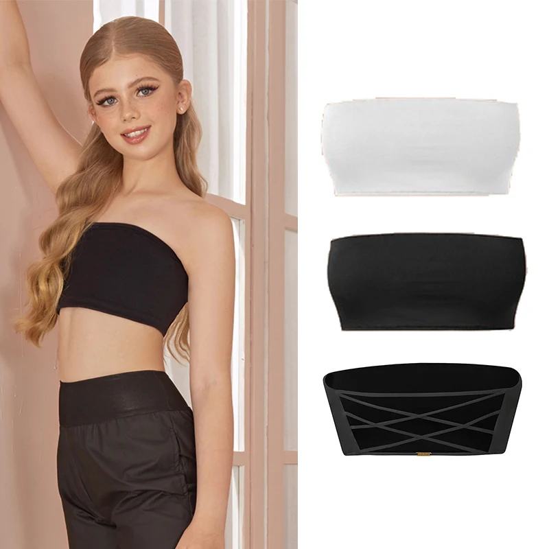ZYM Kinder Latin Dance Kleidung Mädchen Unterwäsche Rutschfeste Trägerlose Wrap Brust Tops Professionelle Latin Dance Unterbekleidung DNV25617
