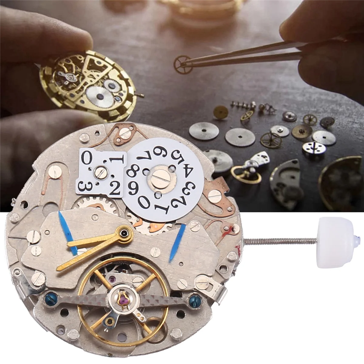 

【Today-Only!】LB10 Watch Movement Automatic Mechanical Movement L10 Watch Heart 5 PIN Movement 12 O'Clock Calendar 3/9 Seconds