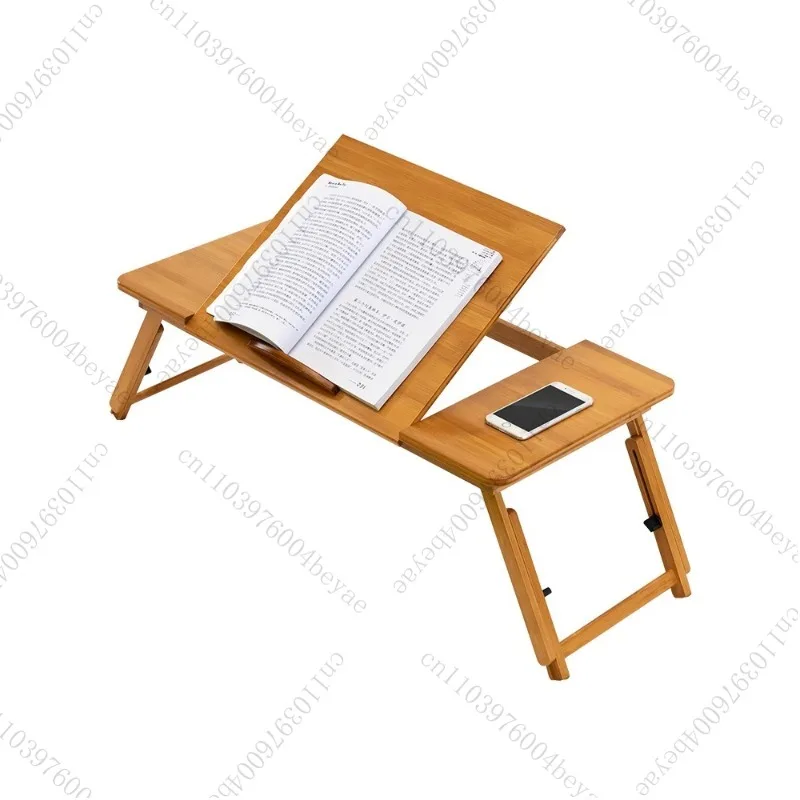 Adjustable Bamboo Laptop Stand ,Collapsible Computer Desk with Foldable Legs, Mini Desk for Sofa Bed, Home Working Table