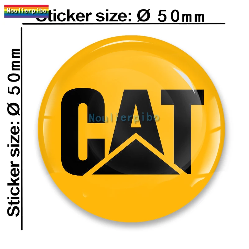 3D Resin Material CAT Sticker Excavator Silicone Crystal Decal Motorcycle Helmet Truck Vinyl Sticker 0.2mm Thickness Car Decal