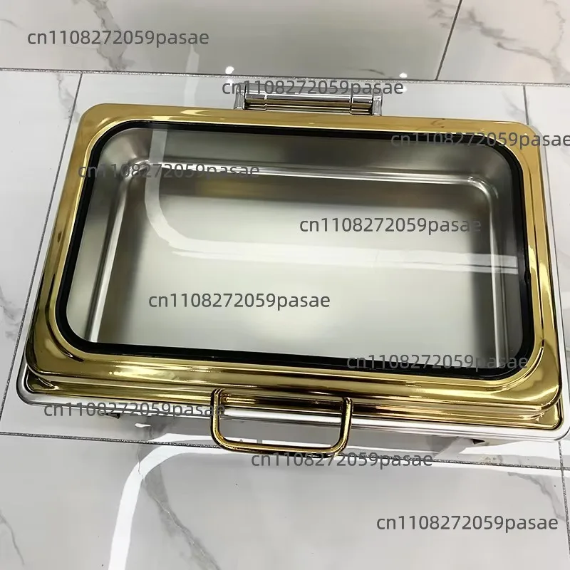 Food Warmer Fuel Pan Saving Gold Stainless Steel Set Chafing Dish Buffet - view 3