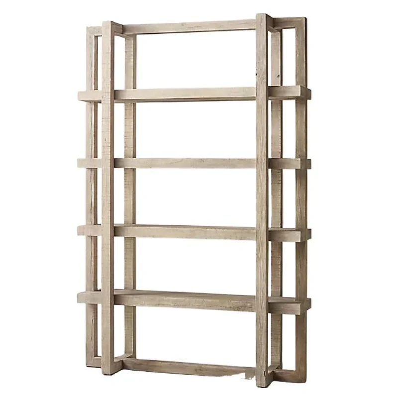 

Скандинавская современная минималистичная книжная полка из массива дерева в стиле ретро, итальянская минималистичная полка, американская полка в стиле кантри.