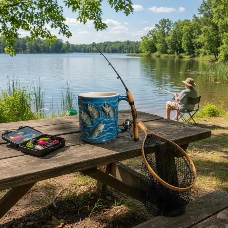 

Рыболовная кружка, керамическая кофейная чашка, дорожная кофейная кружка, посуда для напитков, подарок для любителей рыбалки