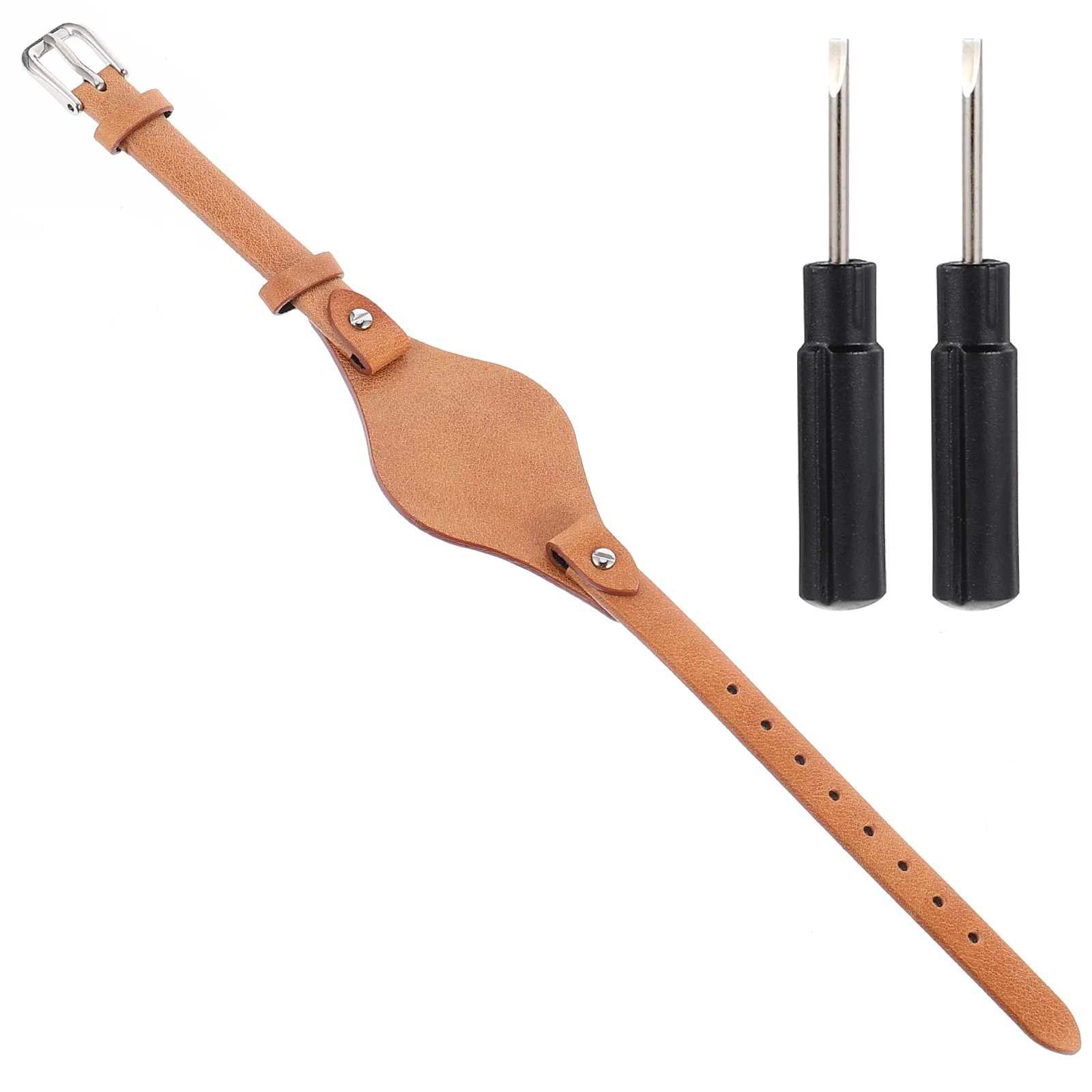 여성용 가죽 시계줄, 라이트 브라운 송아지 가죽 시계줄, 휴대폰 액세서리