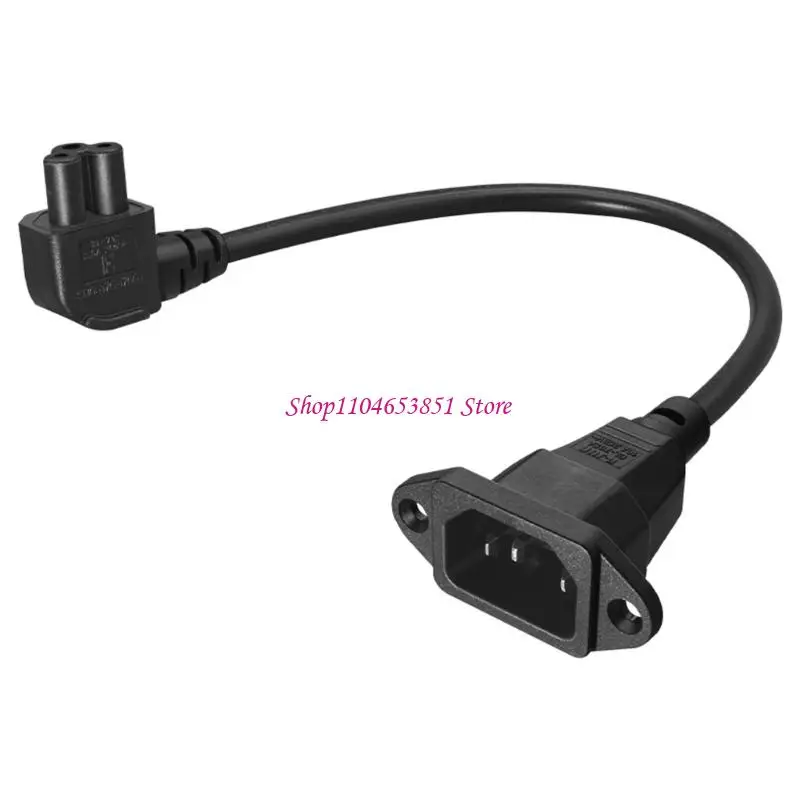 Heavy Duty C14 Plugs To C5 Receptacle Power Cord With Side Exit Design For Tight Space Behind Devices 