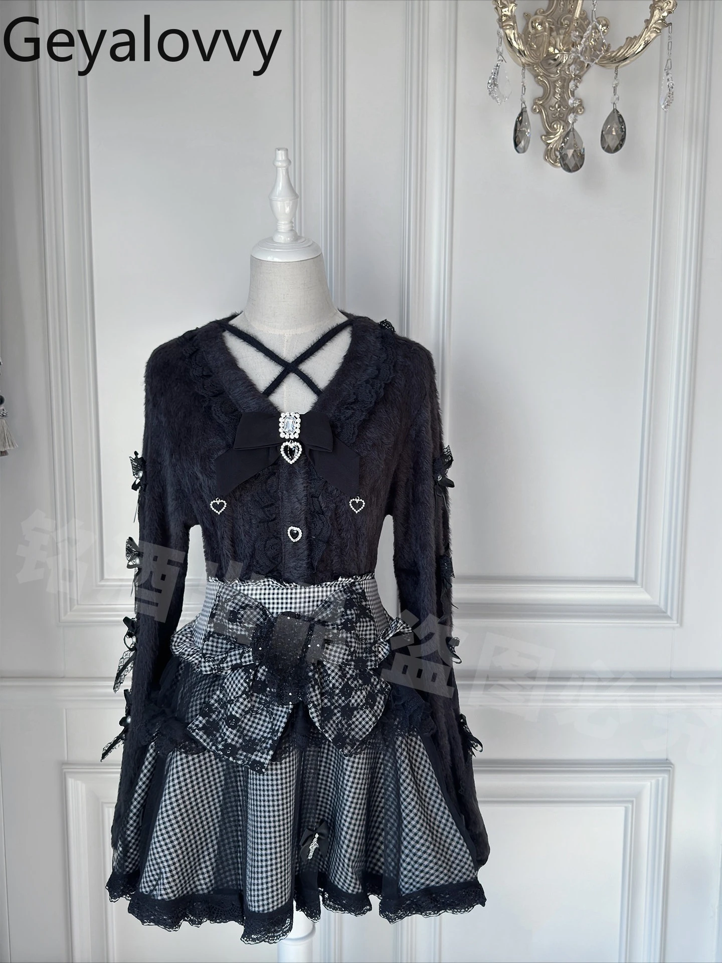 

Y2K Subculture Кружева Милая осенне-зимняя юбка для девочек Милая и милая юбка с высокой талией Лолита Повседневные короткие юбки в японском стиле для женщин