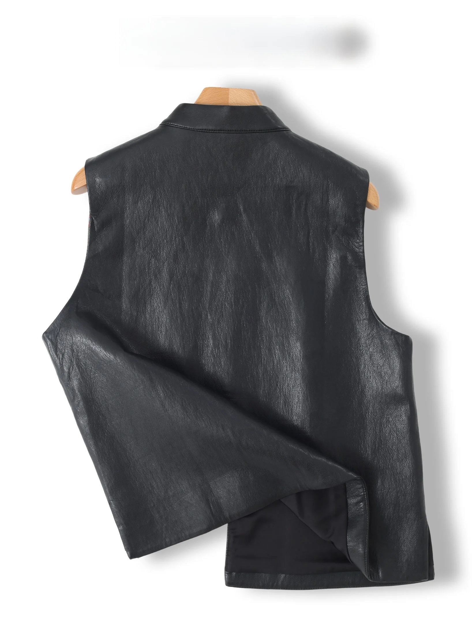 G-Style Chinese New Medium! National Trend Oblique Buttoning Leather Vest Women Fashion Color Block Splicing Embroidery Shoul...