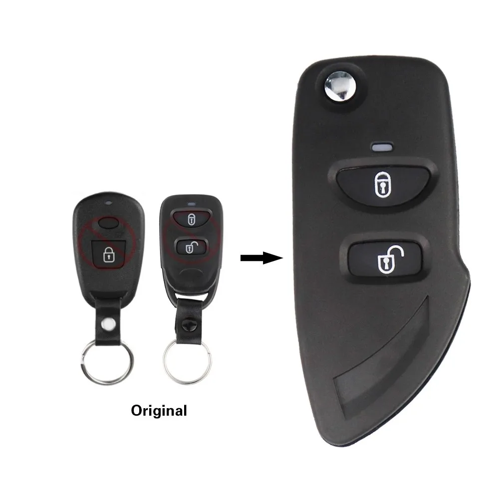 YIQIXIN 2 Button Car Flip Modified Key Shell For Hyundai Elantra Santa Atos Trajet Fe Tucson IX35 Eagle Terracan For Kia Carens