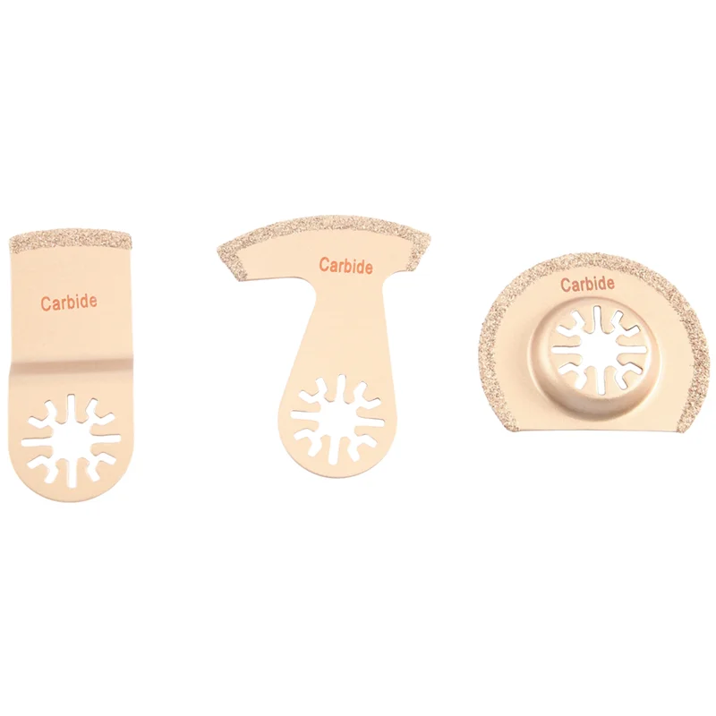 N84R Oscillating Saw Blades - 3Pcs Multi Function Tile Saw Blades Set For Ceremic Porcelain Tile Cutting, Carbide