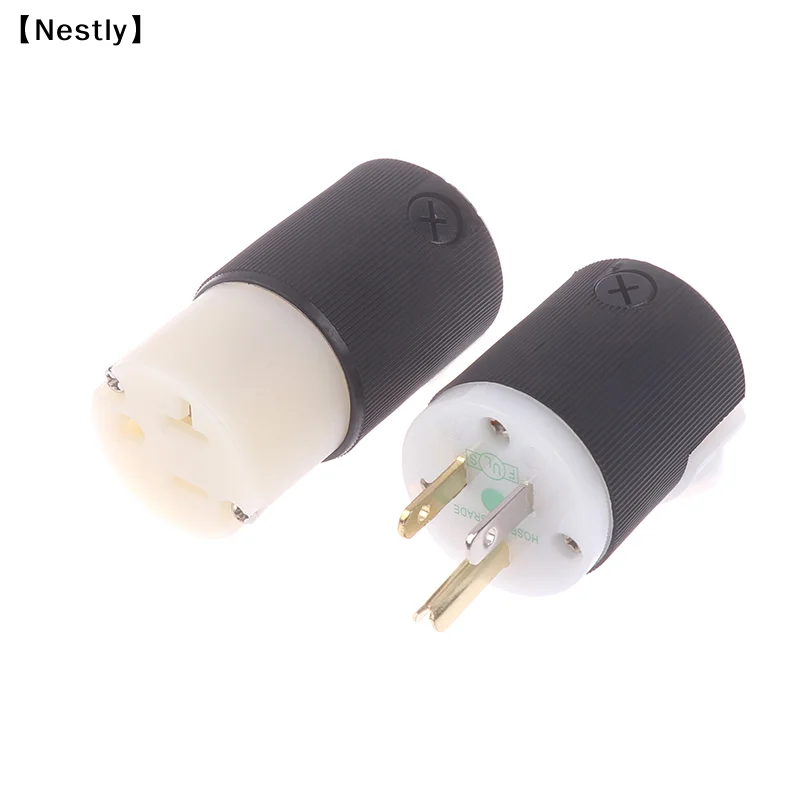 HiFi Audio US Plug Female Socket HBL5266C NEMA 5-15P/15R American Standard Copper AC Power Supply Male Connector〔Nest〕