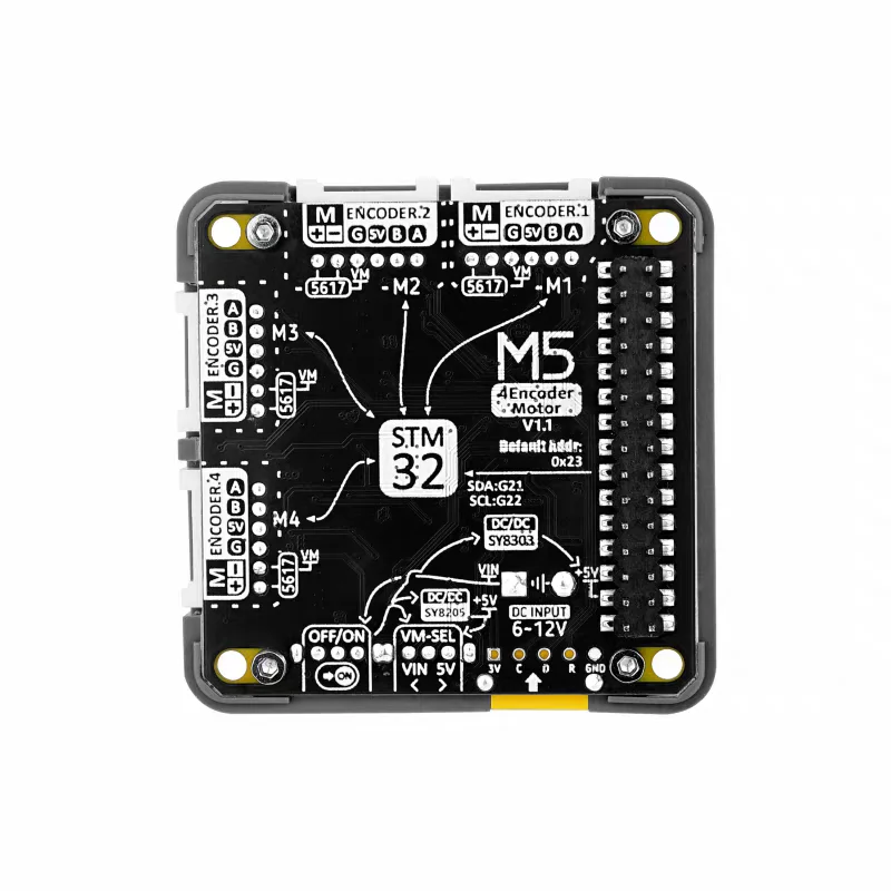 Official M5Stack Module 4EncoderMotor v1.1 Four-Channel Encoder Motor Driver Module
