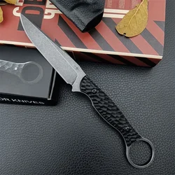 TOOR Anaconda Fixed Blade Knife 8Cr13Mov Steel G10 Handle with Pinky Ring and Kydex Sheath Outdoor Military Survival Knives Tool