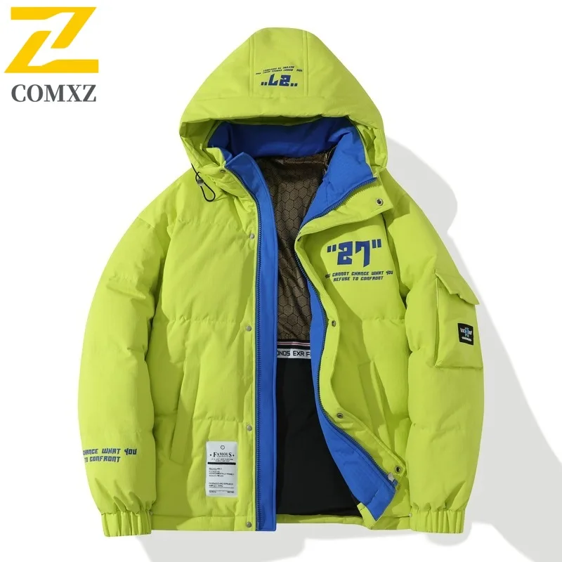 COMXZ Men Parker Coat Graphene Heat Storage Outdoor Solid Ski Windproof Hiking Puffer Jacket High Quality Snow Winter Jackets