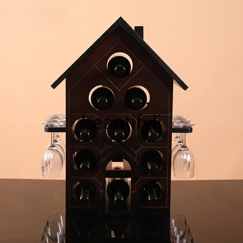 

yj7 Zuixianlou red wine rack Solid wood creative European wine rack