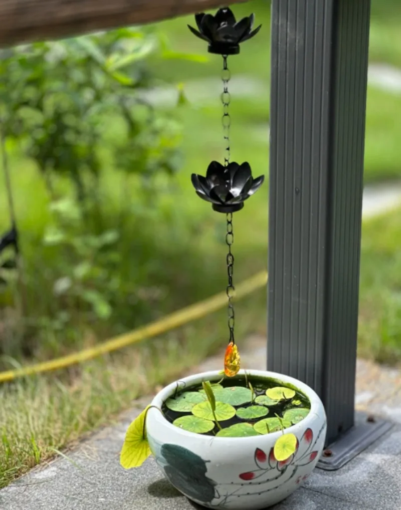 Rustproof metal water guide, thickened decorative rain chain, decorative irrigation system