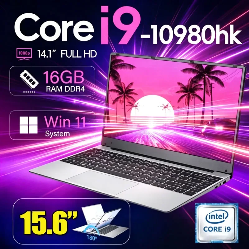 15.6inch 2026 Intel Core I9 10980HK Windows 11 Laptop Gamer RAM 16GB SSD 1TB Gaming Laptops Office Study HD PC Notebook Portable