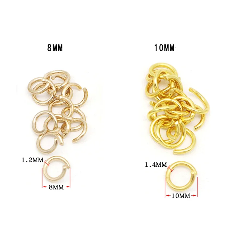 100pcs/Lot 6-8-10mm Open Single Loops Jump Rings Split Rings DIY Necklace Bracelet Jewelry Making Findings Accessories Wholesale