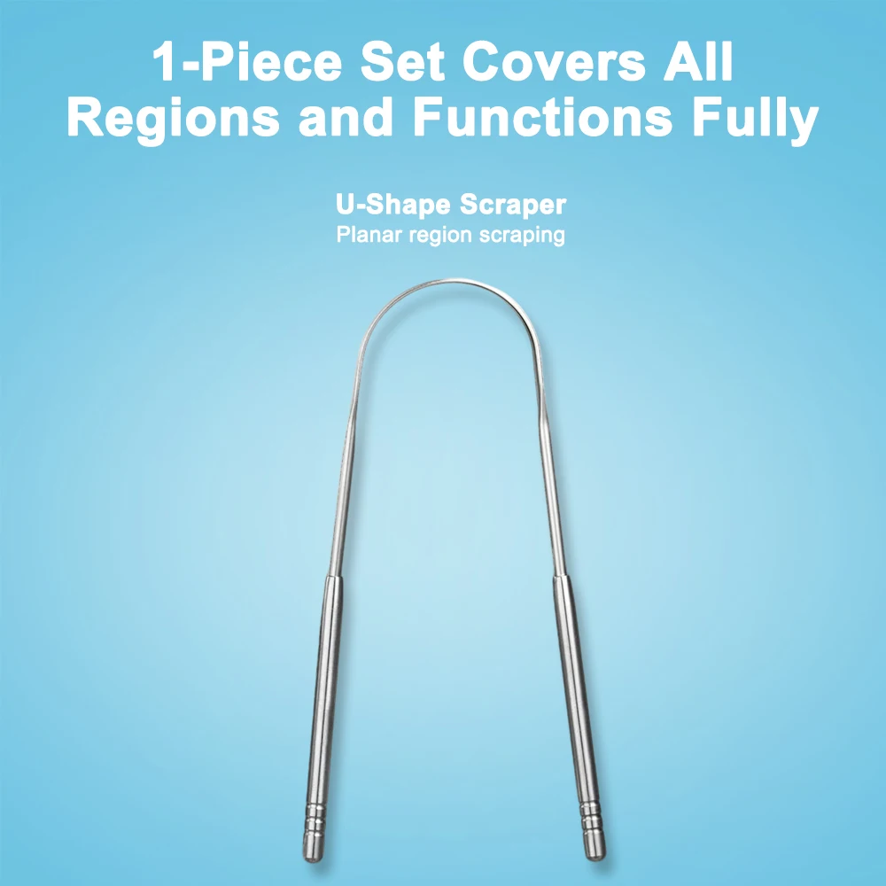 1/2/4/6Pcs Stainless Steel Tongue Cleaning Tongue Scraper Silvery U Shaped Tongue Reusable Oral Tongue Coating Cleaning Scraper