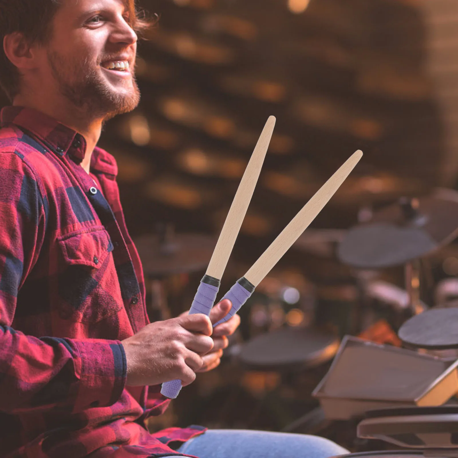 Paar drumstokken Paars taps toelopend houten lichtgewicht gebalanceerde veerkrachtige drumstokken voor Japanse drum Tatakon-drummen