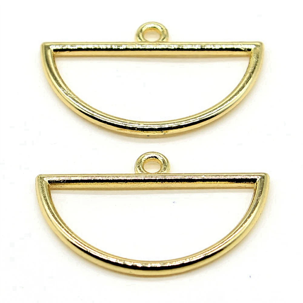 Rhodium Color KC Gold Antique Silver Hollowed-Out Oval Geometric Charms Zinc Alloy