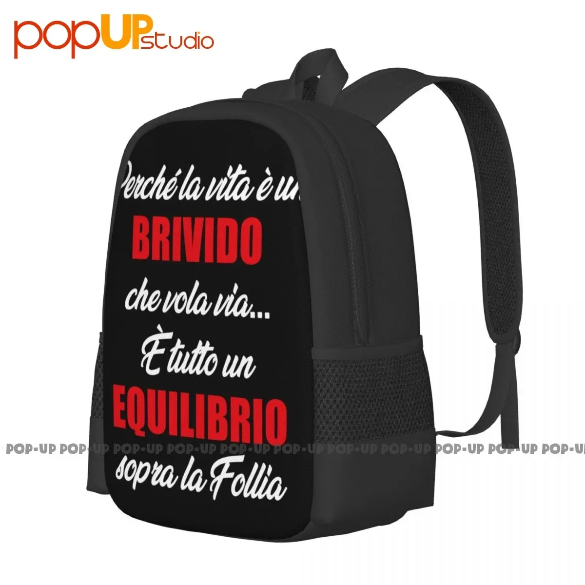 Vasco Rossi Because Life Is A Thrill That Fly Away Black White Blasco Backpack Large Capacity School School Sport Bag