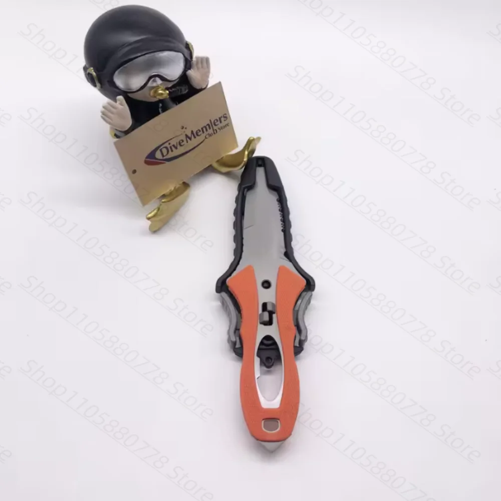 Spearfishing Knife with Sheath Titanium Coated Dive Cutter Stainless Steel 18.8cm Blade Line Cutting Tool for Lobster Hunting