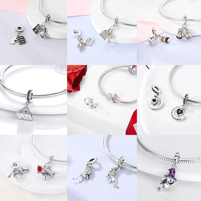 925 Sterling Silber Charm-Perlen Tagebuch Film Haus Sonne Mond Flugzeug Reise Kaffee DIY Armband Halskette Schmuck Geschenk für Frauen – Detail 32