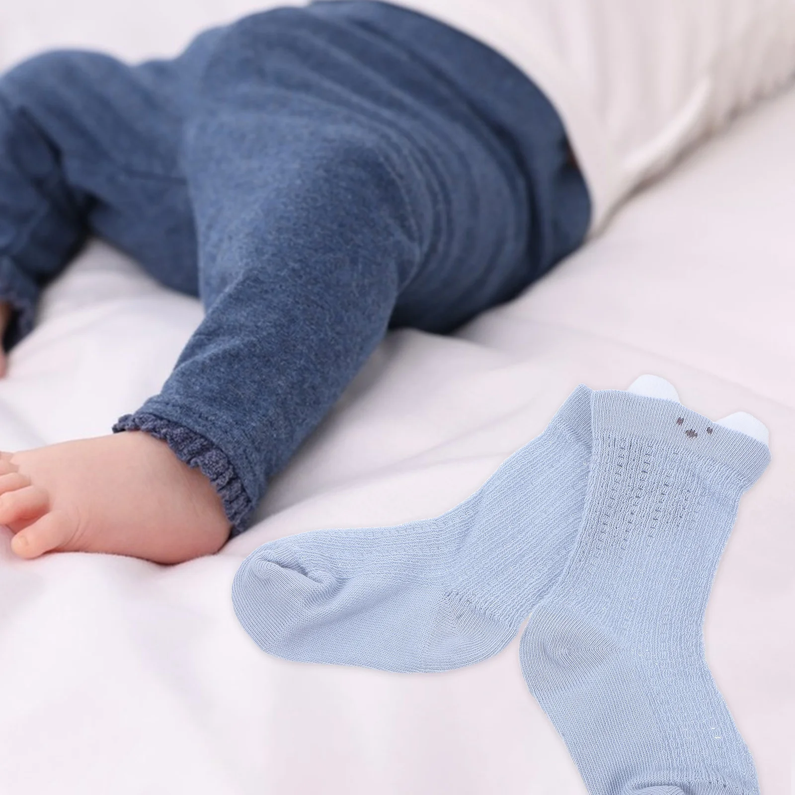 

1 Pair Baby Mesh Socks Mid-Calf Cotton For Newborn Toddler 4-12 Months Summer Wear Unisex Infant Boys Girls Soft Durable