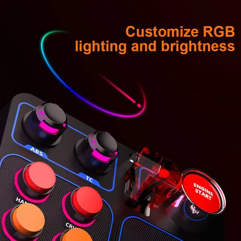 PXN CB1 Simulator Race Central Control Box Multifunctional Keys Control Box RGB For EURO Truck Simulator Racing Game Custom PC