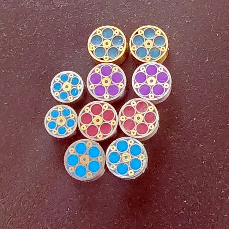 6pcs/lot 60mm Length 6mm Diameter 3 Colors Brass Stainless Steel Material Mosaic Rivet Decorate Colored Flower Pin Nail DIY Part