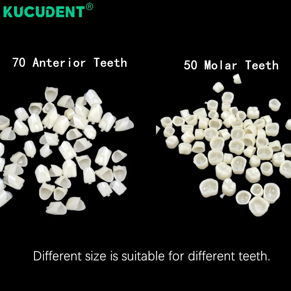 1 صندوق الأسنان طقم التاج المؤقت الأمامي الأمامي المولي الخلفي قشرة الأسنان للأطفال العناية بالفم تبييض الأسنان أدوات طب الأسنان