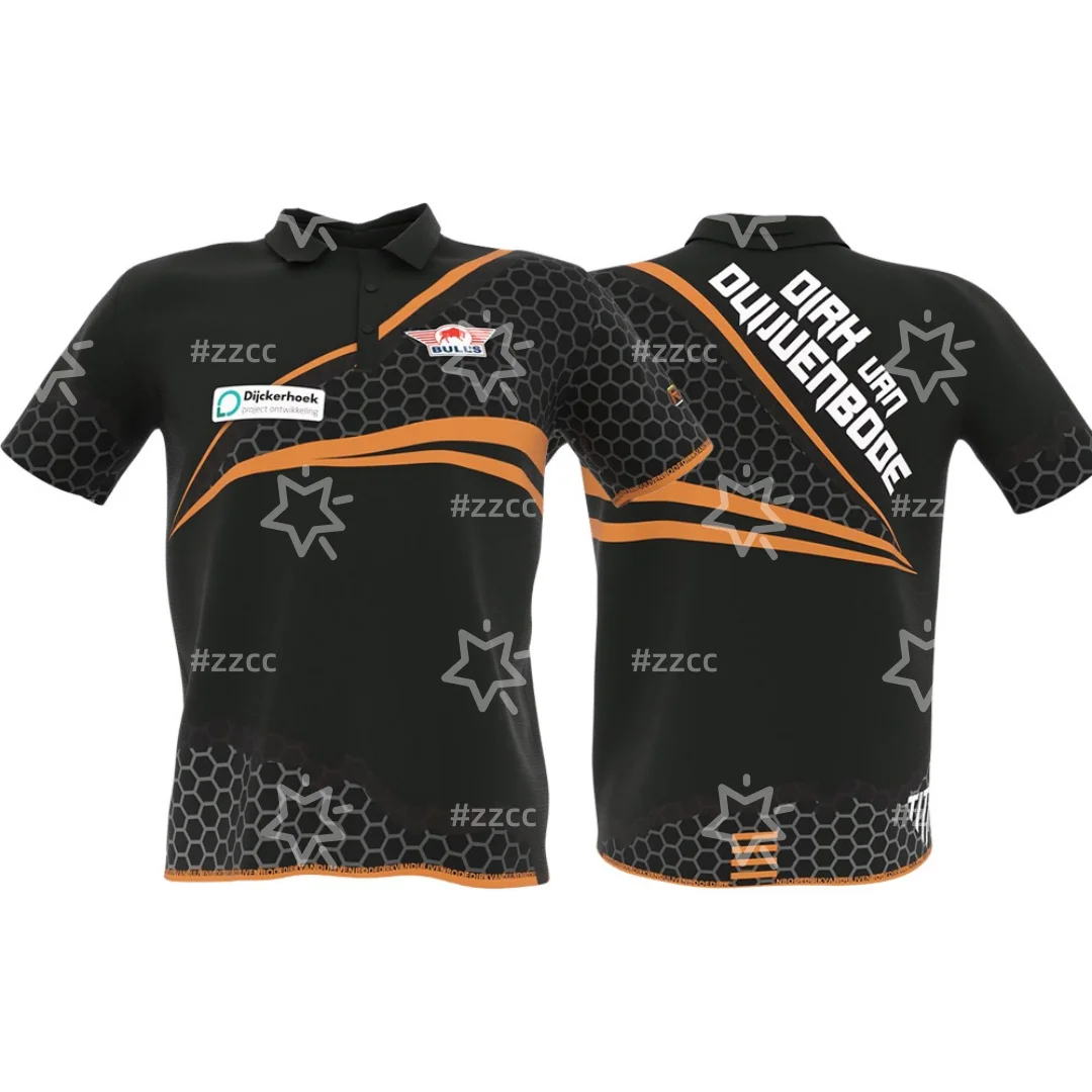 

Официальная реплика футболки Dirk van Duijvenbode, подарок для любителей дартса, футболка-поло для дартса, спортивная быстросохнущая мужская футболка, детская одежда, футболка