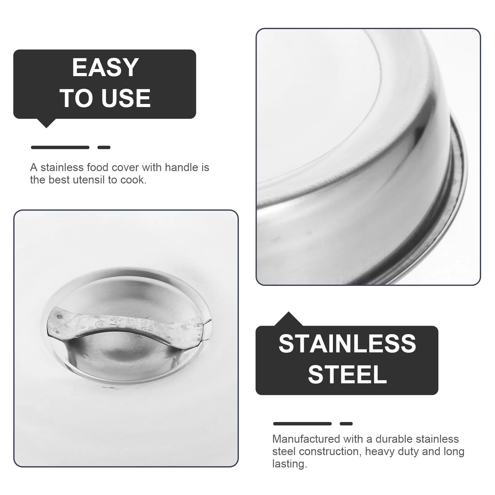 

Household Food Cover Stainless Steel Steak Cover Rounded Edge Heat Resistant Oilproof Kitchen Supplies for Indoor Outdoor Bbq