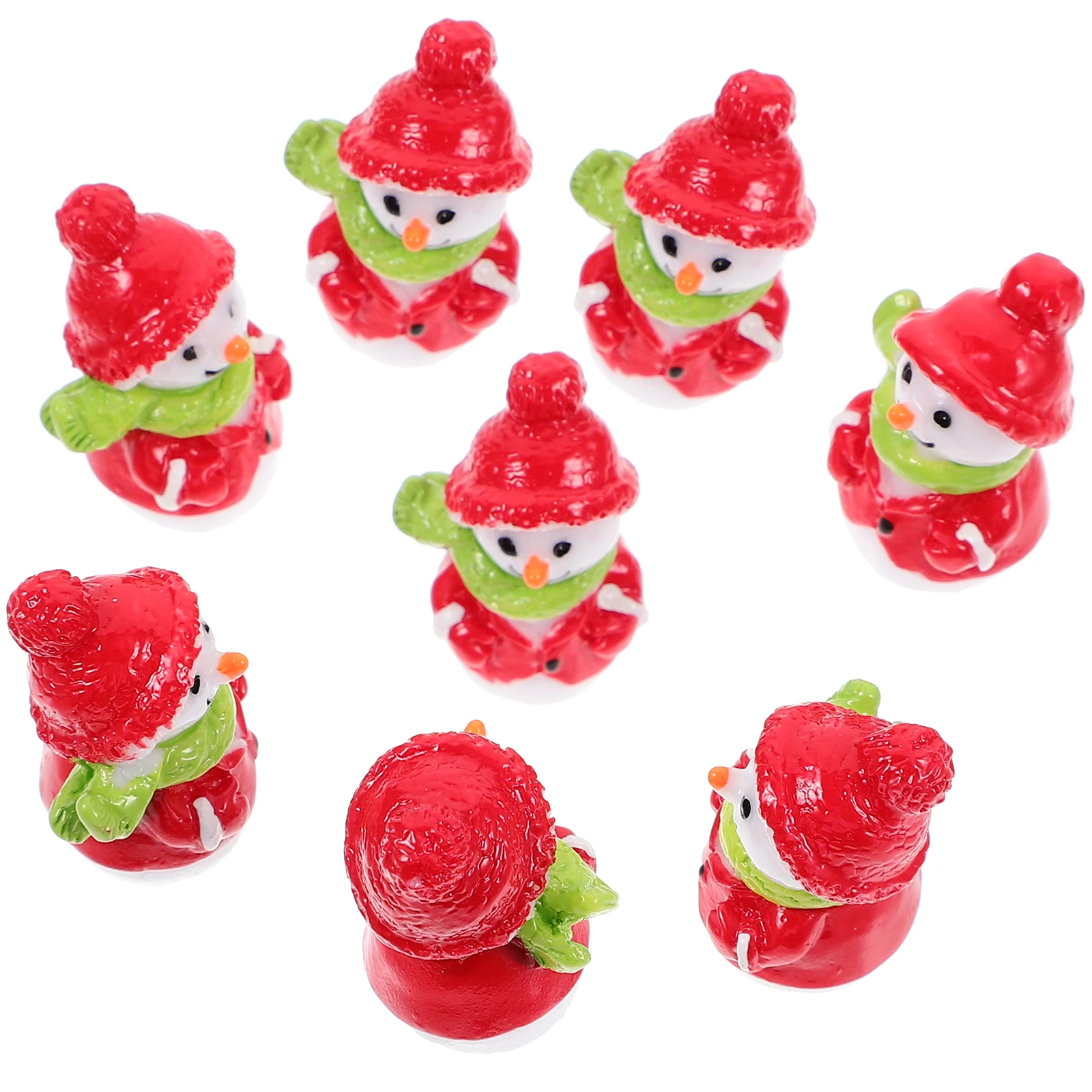 

10pcs Snowman Statues Resin Christmas naments DIY Micro L Decorations Resin Snowman naments Winter Party Supplies