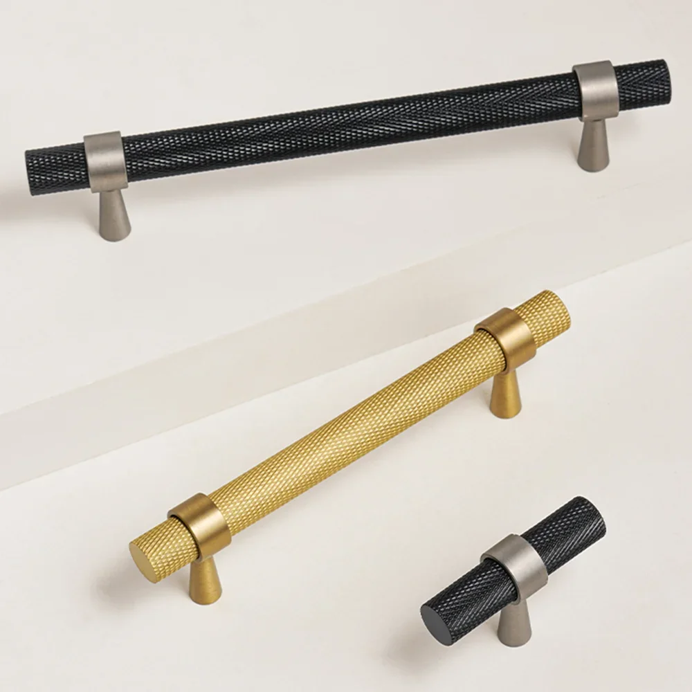 SAILANKA Brass Knurled Furniture Handles Modern Copper  Pulls Cupboard Wardrobe Dresser Shoe Box Drawer Cabinet Handles Knob
