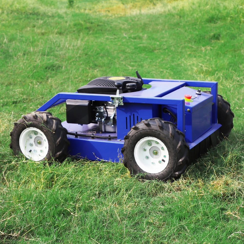 Tondeuse à gazon télécommandée à roues personnalisée, batterie 48V LiFePO4, autonomie 2,5h, 2000 ㎡ /h Efficacité, Tracteur zéro-tours, pour la maison et le loin