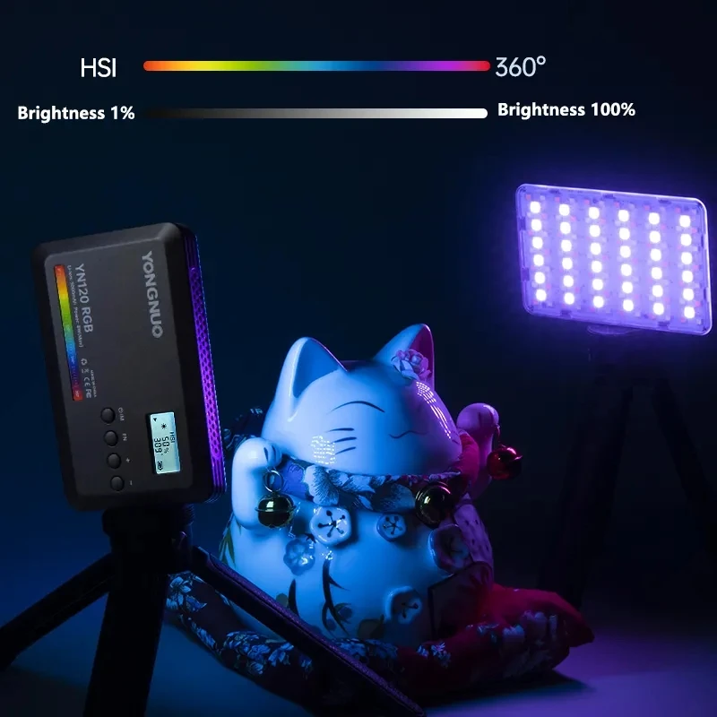 YONGNUO YN120 RGB LED Video Light 2500K-9900K Photography Light 3000mAh Studio Photo Lamp Portable Pocket Light for Tiktok New