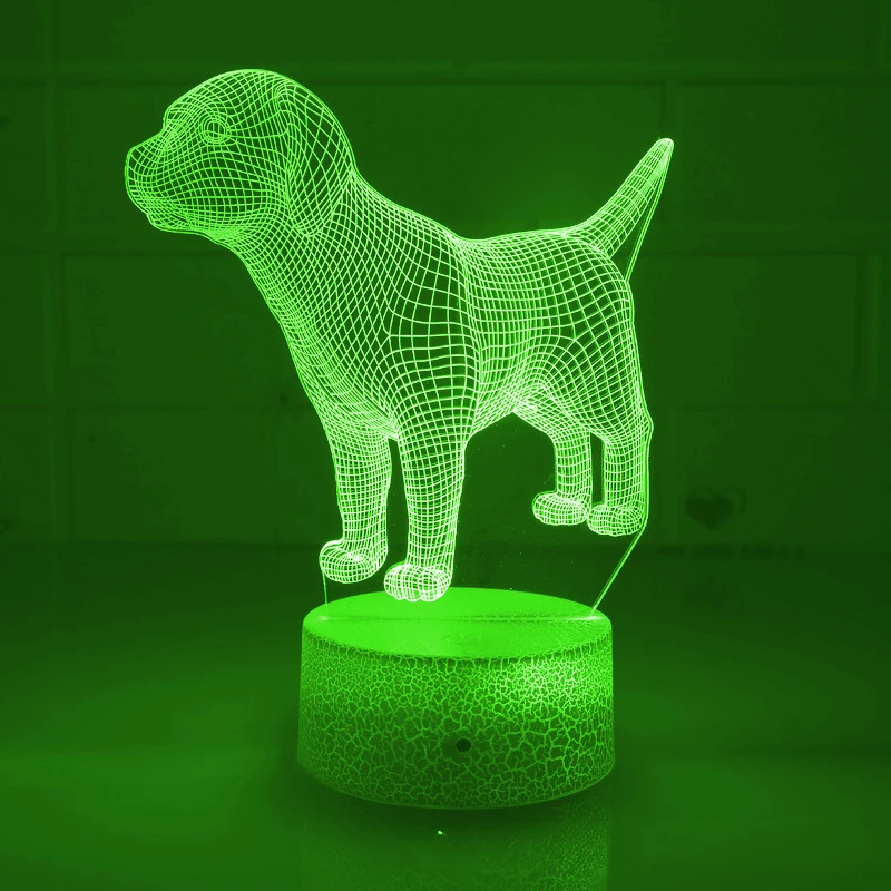 Nighdn Dog-Lámpara 3D LED para niños, mesita de noche acrílica para luz nocturna, decoración de dormitorio, regalo para bebé