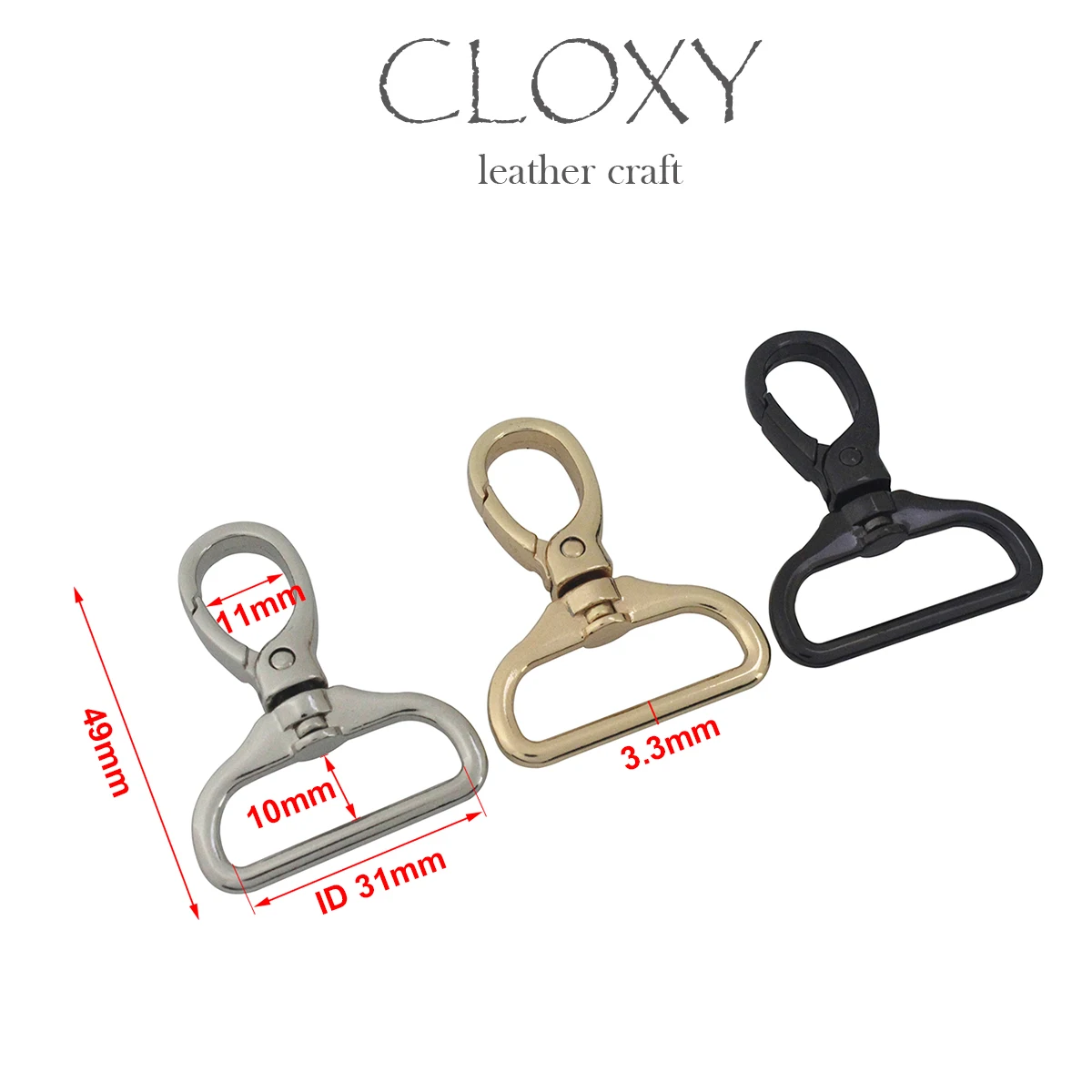 1pcs Metal 4 Sizes Snap Hook Trigger Lobster Clasps Clips Flat Bottom Spring Gate Leather Craft Pet Leash Bag Strap Belt Webbing