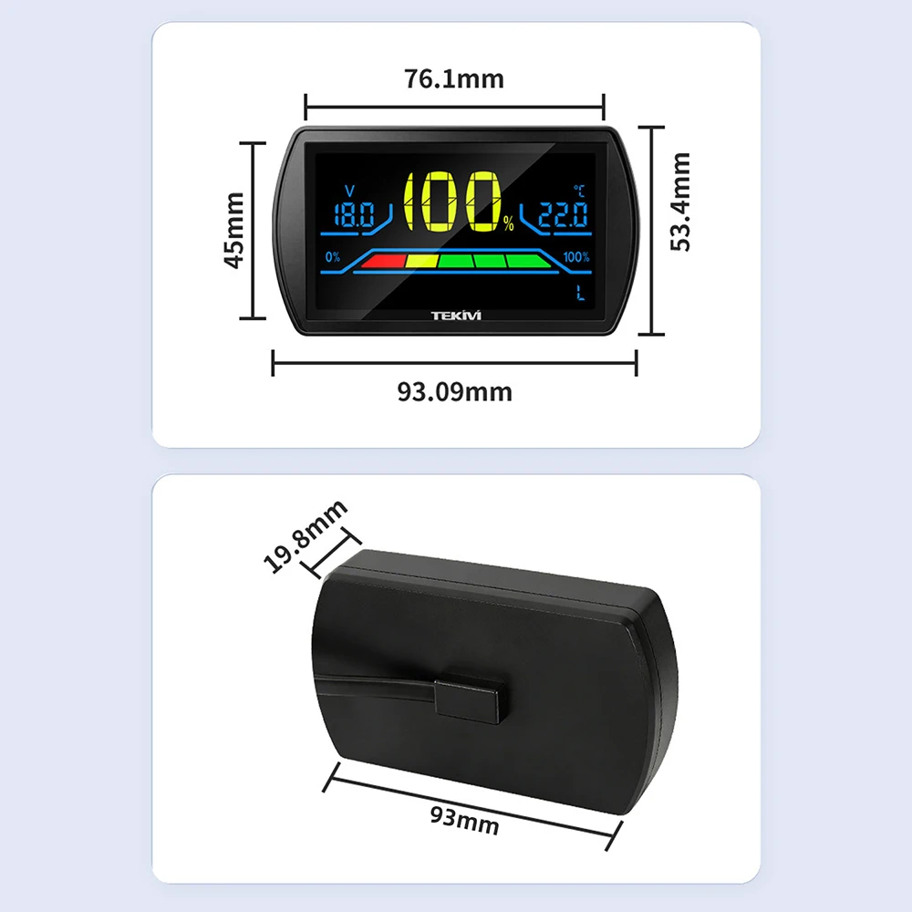 DC 7-100V Zweidrahtiger digitaler Spannungs- und Leistungsanzeiger, universelles Leistungsmessgerät für Säure-/Lithium-/Lithium-Eisenphosphat-Batterien – Detail 14