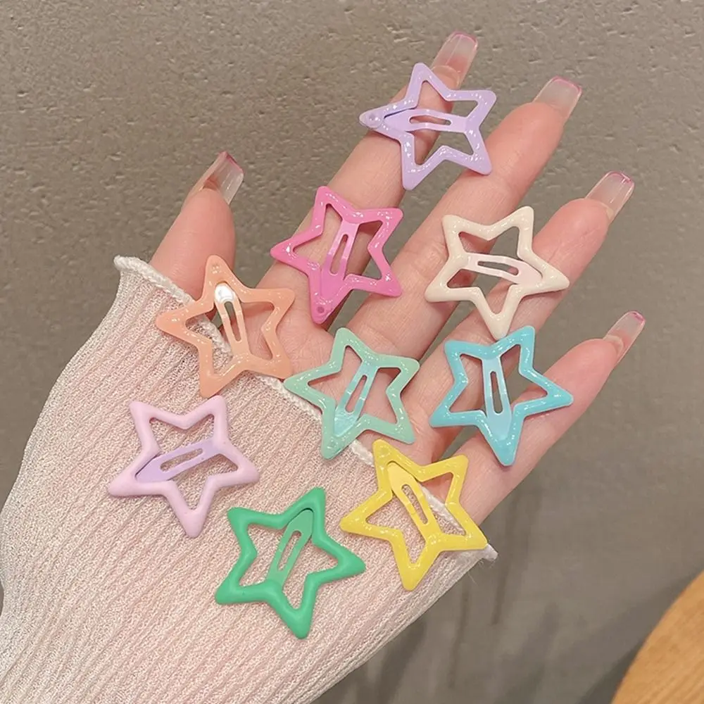 8Pcs Korean Love-heart Hair Claw Y2K Candy Color Sweet Girls Geometry Hairpin INS Children Baby Butterfly Bangs Clip