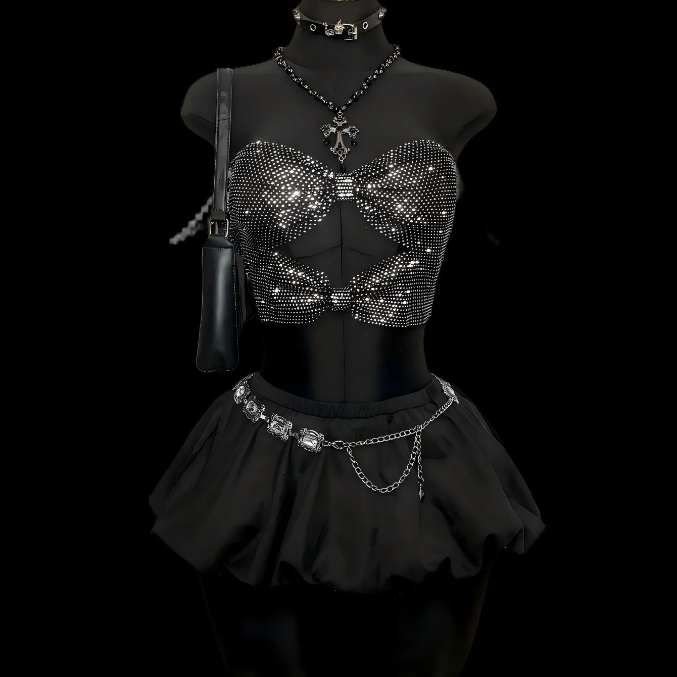 

Сексуальный блестящий жилет из сетки с бриллиантами, эластичный топ-бандо, наряд для музыкального фестиваля, модный женский топ с бриллиантами, кроссбоди, женский топ