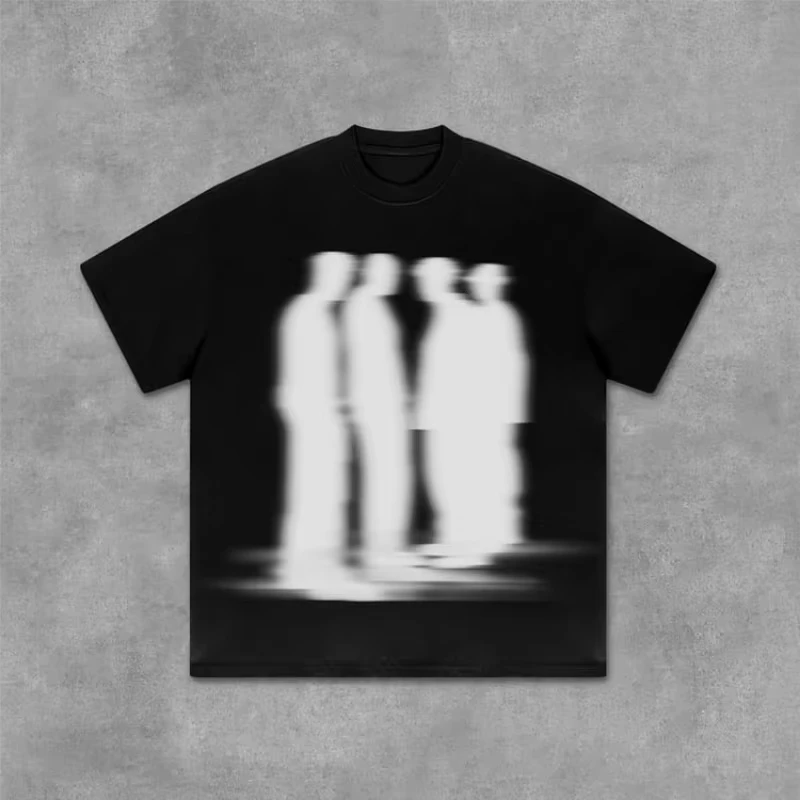 جو الشارع الظل الافتراضي شخصيات الظل الجرافيك القطن تي شيرت الرجال Y2K خمر المعتاد التي شيرت الصيف النساء بلايز تيز