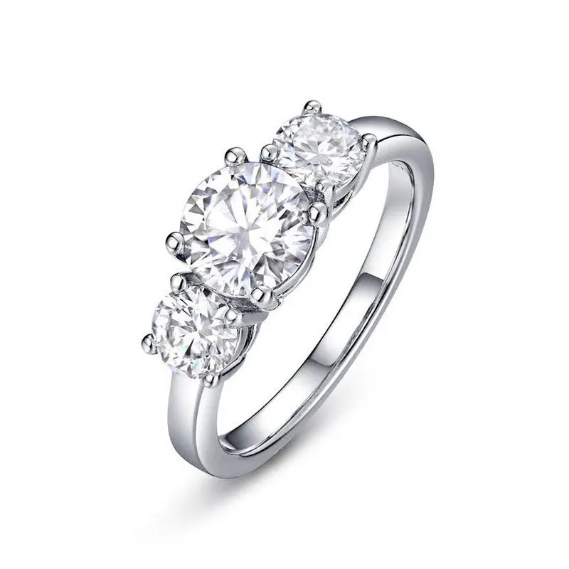 

S925 sterling silver D-color moissanite ring, high-end simple row ring, wedding gift.