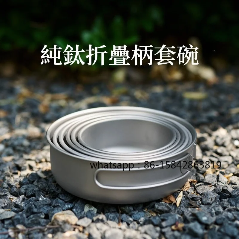 Outdoor Pure Titanium Bowl, Camping/picnic, Cutlery Portable Set, Multi-purpose, Frying Pan Plate
